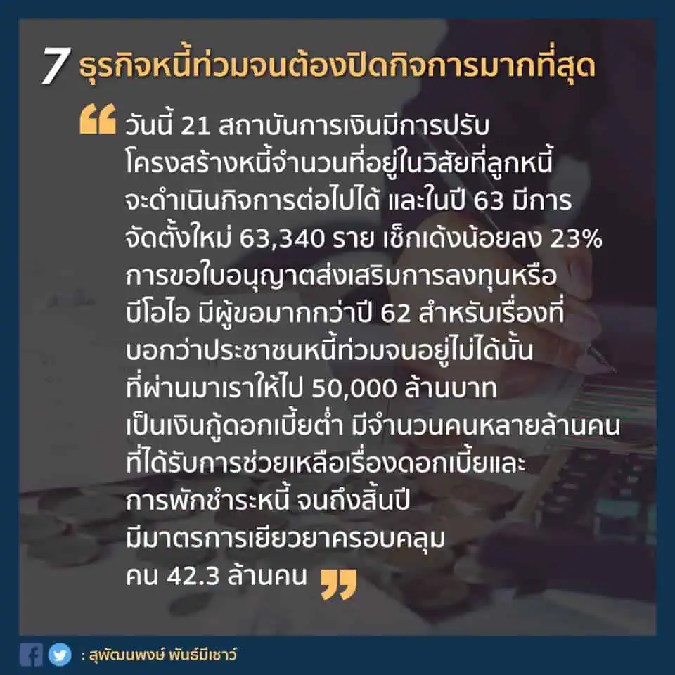 รองนายกรัฐมนตรีและรัฐมนตรีว่ากากระทรวงการคลังยืนยันเศรษฐกิจไทยไม่แย่อย่างที่ฝ่ายค้านอภิปรายในสภาผู้แทนราษฎร