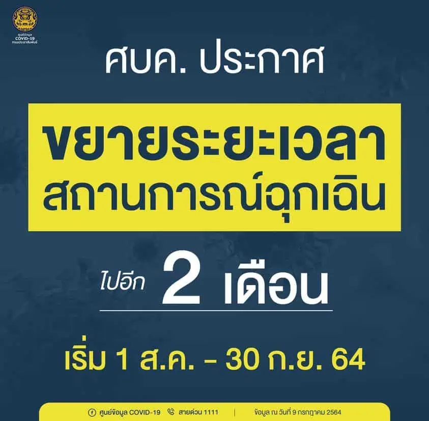 ศบค.ประกาศ “ล็อกดาวน์” พื้นที่ควบคุมสูงสุดและเข้มงวด 10 จว.ห้ามเดินทางข้ามจังหวัดมีผลพรุ่งนี้(10 ก.ค.) ห้ามออกจากบ้าน 21.00-04.00 น.เริ่ม 12 ก.ค.นี้ 6 จว.ร้านสะดวกซื้อ-ตลาดโต้รุ่ง ปิด 20.00-04.00 น.ห้างสรรพสินค้าปิด 20.00 น. ขนส่งสาธารณะปิด 21.30-04.00  น. สปา-สถานเสริมความงามปิด