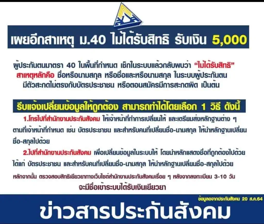 <strong>แรงงานอิสระในพื้นที่สีแดงเข้ม 19 จังหวัดสมัครมาตรา 40 รับเงินเยียวยา 5,000 บาท หมดเขตสมัคร 24 สิงหาฯนี้</strong><strong></strong>