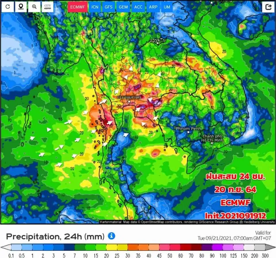 กรมอุตุนิยมวิทยาเตือนอีสานใต้ ตะวันออก อันตรายจากฝนตกหนักและหนักมาก ขอให้ประชาชนในพื้นที่เสี่ยงภัยระวังน้ำท่วมฉับพลันและน้ำป่าไหลหลาก