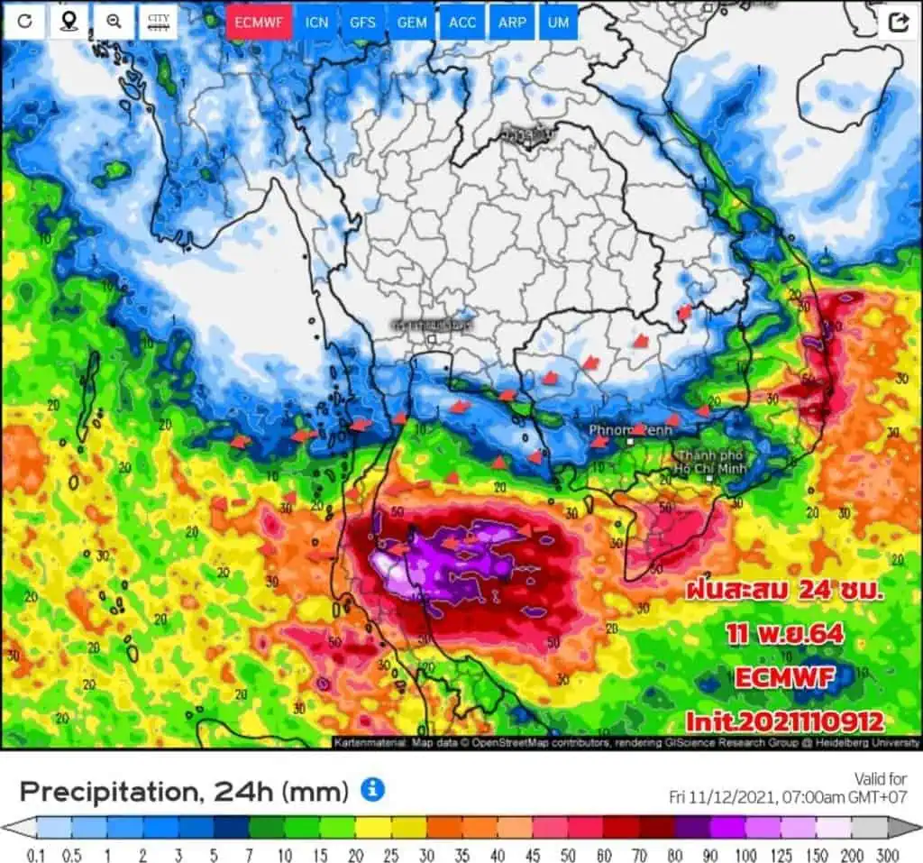 กรมอุตุนิยมวิทยาเตือนภาคใต้ตอนล่างฝนตกหนักถึงหนักมาก ภาคเหนืออากาศเย็นลง 1-3 องศา