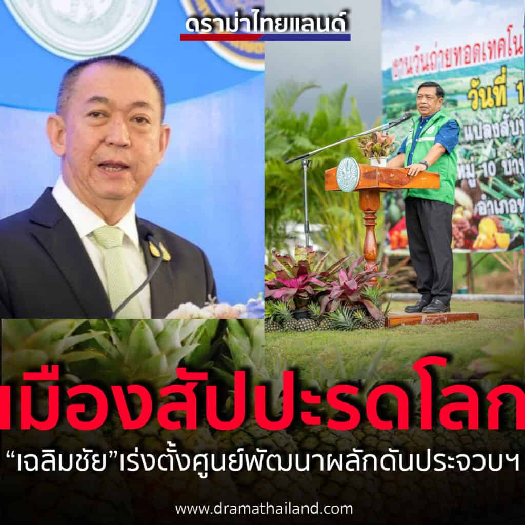 “เฉลิมชัย”ผลักดันประจวบคีรีขันธ์ขึ้นชั้นเมืองหลวงสัปปะรดโลก เร่งตั้งศูนย์พัฒนาสัปปะรดภายในปีนี้