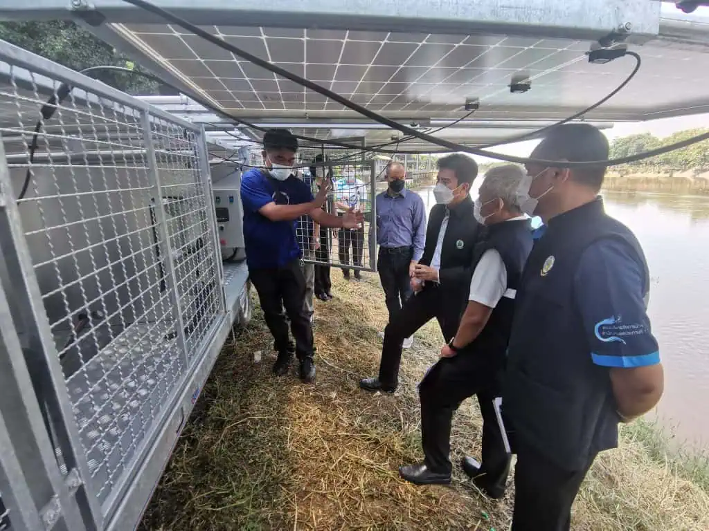 ชลประทานลำพูน จัดสาธิตชุดสูบน้ำพลังงานแสงอาทิตย์แบบเคลื่อนที่