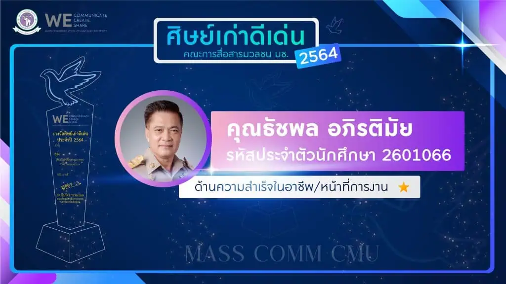 "นาฏยา" คว้ารางวัลศิษย์เก่าดีเด่น "แมสคอมมช." ปี 65 ด้านผู้มีคุณูปการต่อคณะ