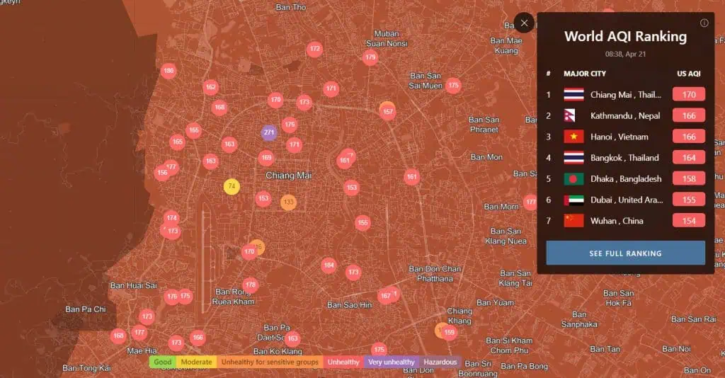 ถึงฝนตก แต่เชียงใหม่ยังยืนหนึ่งเมืองฝุ่นจิ๋ว