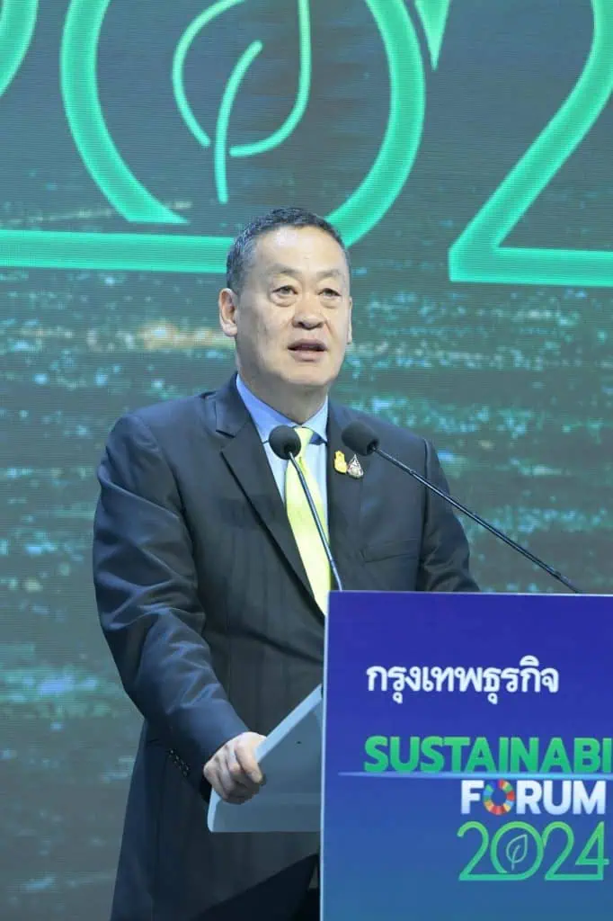 นายกฯ ปาฐกถาพิเศษ ในงาน Sustainability Forum 2024 ย้ำไทยมีพลังงานสะอาดเป็นจุดแข็งดึงดูดนักลงทุนมาลงทุนในไทย เล็งประกาศเพิ่มพลังงานทดแทนเป็น 50% ตั้งเป้าทำให้ค่าไฟอยู่ที่ 4.1 บาท/หน่วยให้ได้