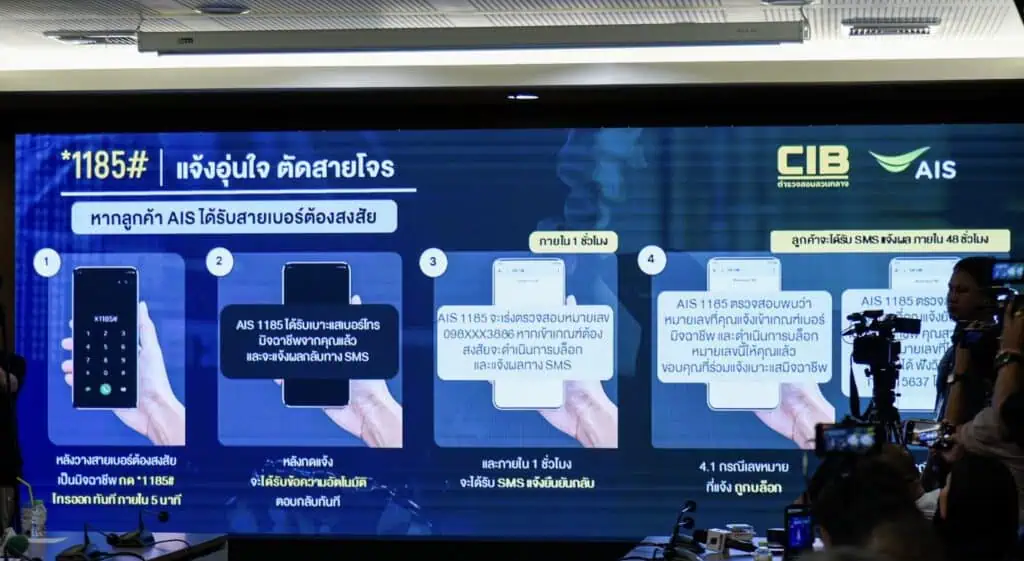 สอบสวนกลาง จับมือ AIS ยกระดับเดินหน้าภารกิจป้องกันประชาชน เปิดบริการ *1185# ”แจ้งอุ่นใจ ตัดสายโจร“ กดแจ้งเบอร์โทรมิจฉาชีพได้ทันทีหลังวางสายเพื่อติดตาม ตรวจสอบ บล็อก และดำเนินคดีตามกฎหมายขั้นสูงสุด