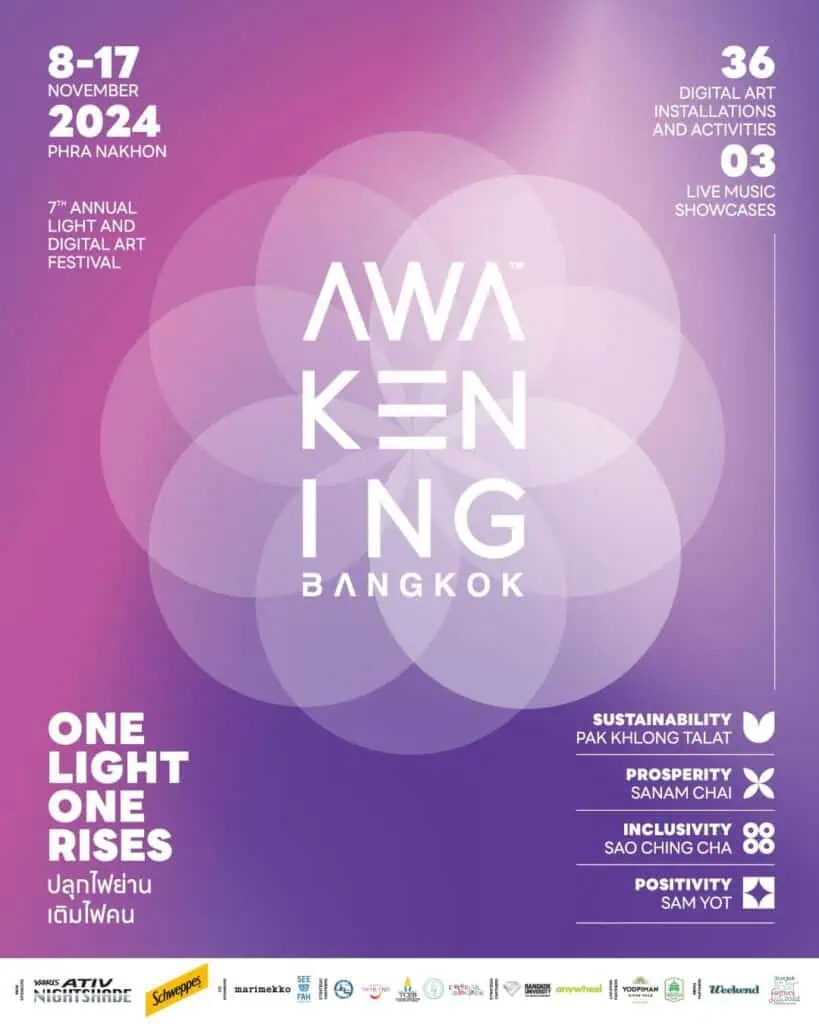 ชวนเที่ยวงาน Awakening Bangkok ชมแสงไฟ ย่านเมืองเก่าพระนครวันนี้ - 17 พ.ย. 67