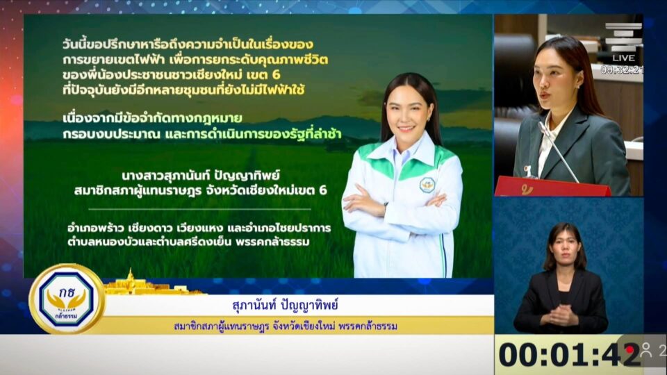 "สุภานันท์" ห่วง 4 ชุมชนเชียงใหม่ไร้ไฟฟ้า 50 ปี แนะปลดล็อกกฎหมาย-อัดงบโซลาร์เซลล์ "สุภานันท์" ห่วง 4 ชุมชนเชียงใหม่ไร้ไฟฟ้า 50 ปี แนะปลดล็อกกฎหมาย-อัดงบโซลาร์เซลล์