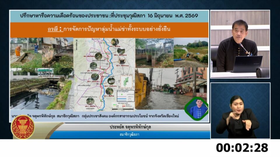 "สว.ประหยัด" ห่วงคลองแม่ข่า จี้ มท.1 สางปัญหาน้ำเน่า ชงโมเดลดอนแก้ว ลุยจัดระเบียบทั้งระบบ! "สว.ประหยัด" ห่วงคลองแม่ข่า จี้ มท.1 สางปัญหาน้ำเน่า ชงโมเดลดอนแก้ว ลุยจัดระเบียบทั้งระบบ!