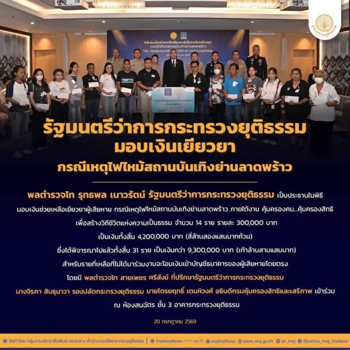 "รุทธพล" มอบเงินเยียวยาเหยื่อไฟไหม้ "โรงเบียร์ ณ ลาดพร้าว" "รุทธพล" มอบเงินเยียวยาเหยื่อไฟไหม้ "โรงเบียร์ ณ ลาดพร้าว"