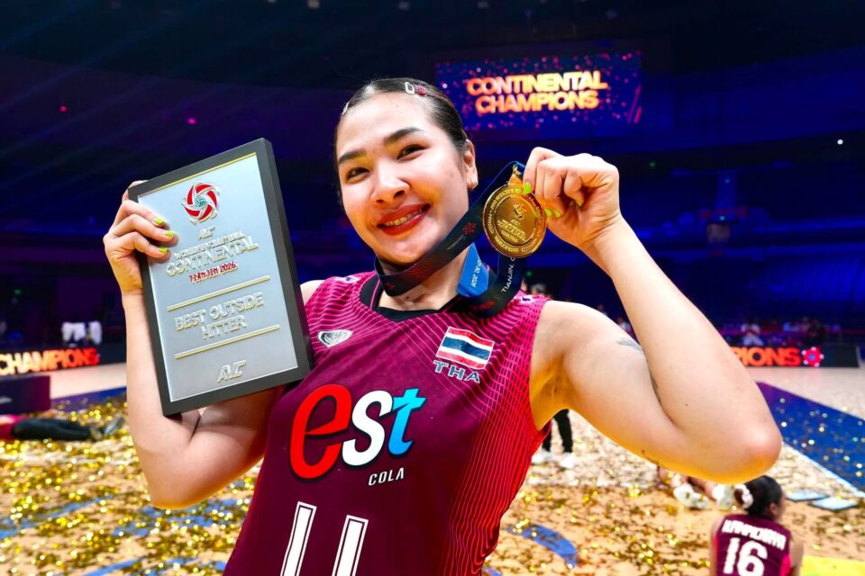 ทัพนักตบสาวไทย ชนะ จีน 3 - 2 เซต คว้าแชมป์เอเชีย 2026 พร้อมสร้างประวัติศาสตร์คว้าตั๋วไปลุยโอลิมปิก ที่สหรัฐอเมริกา ทัพนักตบสาวไทย ชนะ จีน 3 - 2 เซต คว้าแชมป์เอเชีย 2026 พร้อมสร้างประวัติศาสตร์คว้าตั๋วไปลุยโอลิมปิก ที่สหรัฐอเมริกา